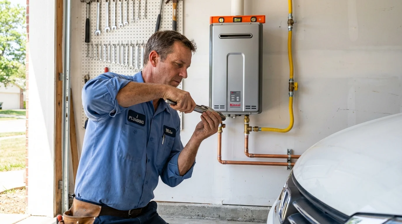 Tankless water heater installation by a Johns Plumbing LLC plumber in Knoxville
